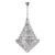 Lustre Metal Cristal Cromado 90cm