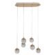 Pendente Led Aluminio Vidro Bronze 30w 3000k Galaxy