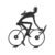Escultura Decorativa Ciclista Resina Preto
