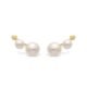 Brinco Earcuff Ouro Amarelo Pérolas e Diamantes