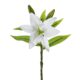 Flor Lirio Decorativa Plastico Tecido Branco Verde