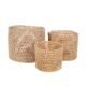 Kit Cachepot Decorativo Palha Natural 3 Pecas