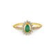 Anel Ouro Amarelo Esmeralda e Diamantes
