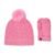 Kit UGG Juvenil com Luva e Gorro Rosa