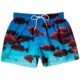 Shorts Curto Estampado Peixes FPS 30 Azul turquesa P