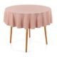 Toalha de Mesa Redonda 4 Lugares Jacquard Melli Rosa Vintage
