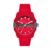 Relógio diesel double up com três ponteiros de silicone vermelho