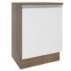 Balcão Madesa Glamy 60 Cm 1 Porta Rustic/Branco Marrom