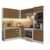 Cozinha Completa Madesa 100% Mdf Acordes Glamy De Canto Rustic/Branco Marrom