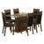 Conjunto Sala De Jantar Madesa Atlanta Mesa Tampo De Vidro Com 6 Cadeiras Rustic/Preto/Sintético Preto Marrom