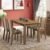 Conjunto Sala De Jantar Madesa Bea Mesa Tampo De Madeira Com 4 Cadeiras Rustic/Crema/Floral Hibiscos Marrom