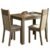 Conjunto Sala De Jantar Madesa Lola Mesa Tampo De Madeira Com 2 Cadeiras Rustic/Crema/Pérola Marrom