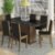 Conjunto Sala De Jantar Moscou Plus Madesa Mesa Tampo De Vidro Com 6 Cadeiras Rustic/Preto Marrom