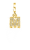 Pingente Life Letra M em Prata 925 com Banho de Ouro Amarelo 18k e Pedras Incolores