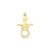 Pingente Life Signo Touro em Prata 925 com Banho de Ouro Amarelo 18k e Pedras Incolores