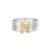 Anel Letra N em Prata 925 e Ouro Amarelo 18k com Diamantes 0.07 ct
