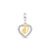 Pingente Life Coração Pezinho em Prata 925 e Banho de Ouro Amarelo 18k com Pedras Incolores