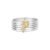 Anel Letra P em Prata 925 e Ouro Amarelo 18k com Diamantes 0,06 ct
