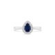 Anel Classic Oriental em Ouro Branco 18k com Safira e Diamantes