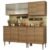 Cozinha Completa Madesa Emilly Box Com Balcão E Armário Vidro Miniboreal Rustic Marrom