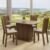 Conjunto Sala De Jantar Madesa Luana Mesa Tampo De Vidro Com 4 Cadeiras Rustic/Pérola Marrom