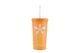Copo com tampa e canudo Nutri Todas* Seguras 500 ml Laranja – Natural com detalhes em laranja