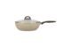 Wok com Tampa 28 cm Revestimento Cerâmico Antiaderente Mineral Resist Cor Vanilla Ceramic Life Suprema Brinox