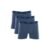 Kit 3 Cuecas Boxer Longa Cotton Azul Jeans Escuro G
