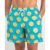 Short Praia Estampa Tropical Azul Turquesa M