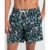 Short Praia Estampado Ramos Eucalipto Plus Size Cinza Chumbo XXGG