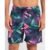 Short Praia Estampa Folhagem Escura Azul Escuro P