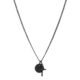 Colar Life Masculino Medalha Aço Preto 60 cm