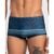 Sungão Estampado Folhagem com Listra Hang Loose Azul Marinho P