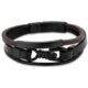 Pulseira Life Masculina Aço e Couro Marrom 19,5 cm