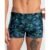 Sunga Boxer Estampada Folhagem Plus Size Preto XGG