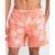 Short Praia Estampado Folhagem Plus Size Laranja Claro XGG