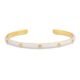 Bracelete Life Joyful Prata com Banho Ouro Amarelo Bege Cravejado