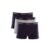 Kit 3 Cuecas Boxer Cotton Elástico Letra Mescla Azul Escuro GG