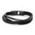 Pulseira Life Masculina Trançada Couro Preto 19,5 cm