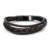 Pulseira Life Masculina Couro Marrom e Preto 19,5 cm