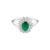 Anel Ouro Branco Esmeraldas e Diamantes