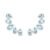 Brinco Ear Cuff Life Skyline Prata Topázio Azul