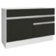 Balcão Gabinete De Pia Madesa Glamy 120 Cm 1 Porta 2 Gavetas Branco/Preto Cor:Branco/Preto