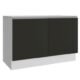 Balcão Gabinete De Pia Madesa Glamy 120 Cm 2 Portas Branco/Preto Cor:Branco/Preto