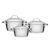 Jogo De Panelas Tramontina Allegra Aço Inox 3 Peças Inox
