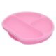 Prato De Silicone Com 3 Divisórias Com Base De Sucção E Tampa Pink Rosa