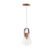 Pendente Vidro Madeira Castanho 19cm Lampadari