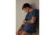 Camiseta Tingida Jersey De Algodão Slub – Azul
