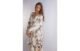 Robe Em Cetim De Viscose Autumn Botanics – Bege