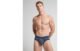 Cueca Slip Em Algodão Supima Elasticizado Com Logotipo – Azul
